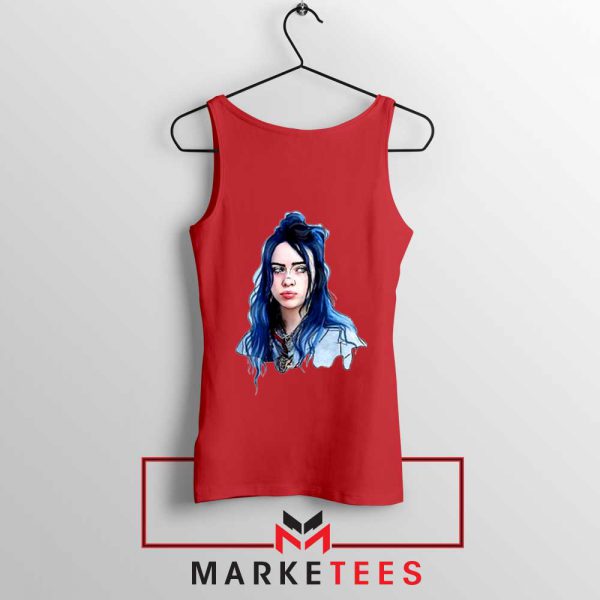 Eilish American Singer Red Tank Top