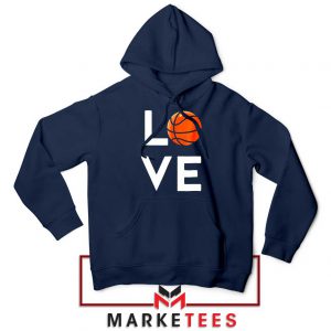 I Love Basketball Navy Blue Hoodie