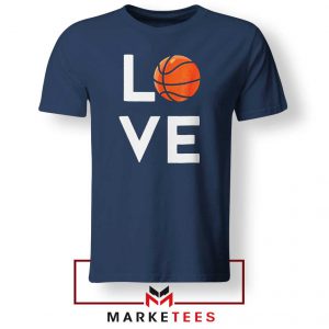 I Love Basketball Navy Blue Tee Shirt