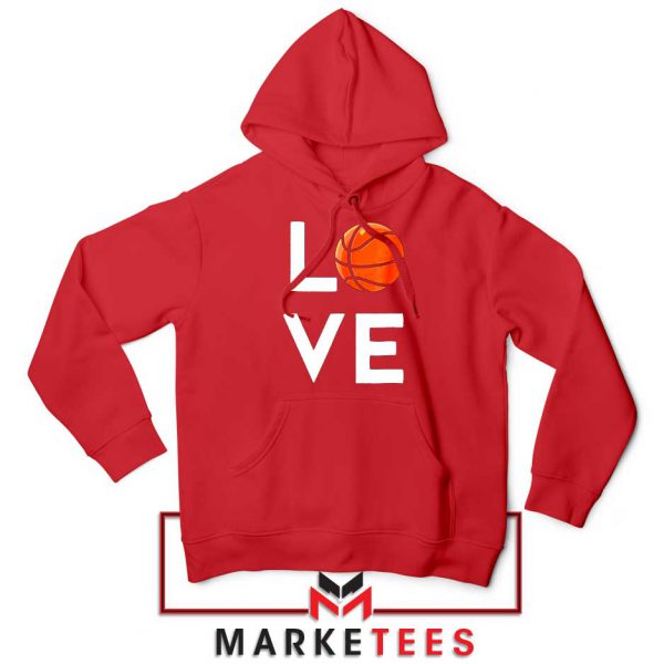 I Love Basketball Red Hoodie