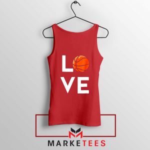 I Love Basketball Red Tank Top