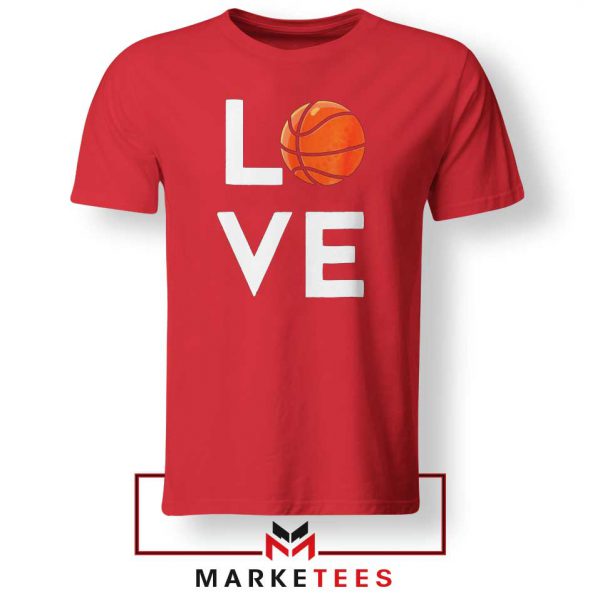 I Love Basketball Red Tee Shirt