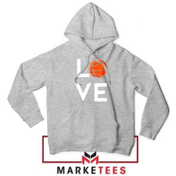 I Love Basketball Sport Grey Hoodie