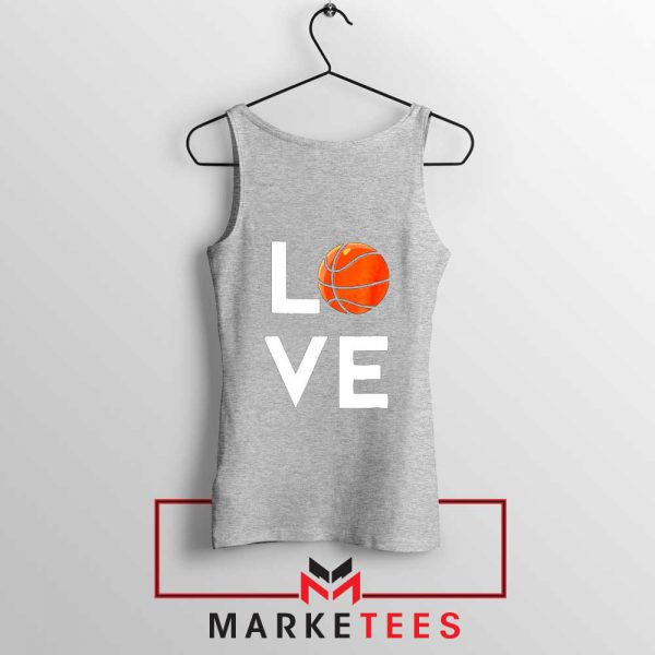 I Love Basketball Sport Grey Tank Top