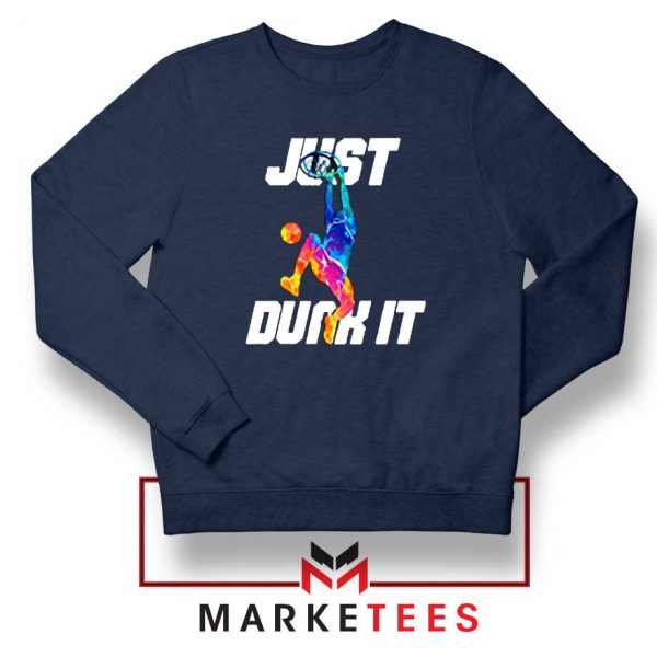 Just Dunk It Basketball Slam Navy Blue Sweater