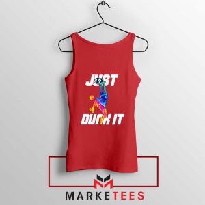 Just Dunk It Basketball Slam Red Tank Top