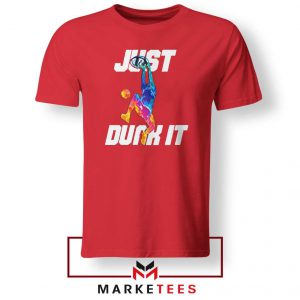 Just Dunk It Basketball Slam Red Tee Shirt