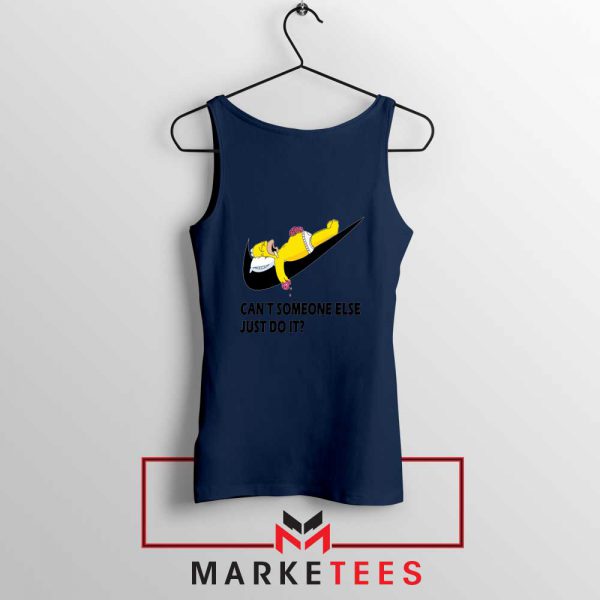 Lazy Homer Bart Simpson Navy Blue Tank Top