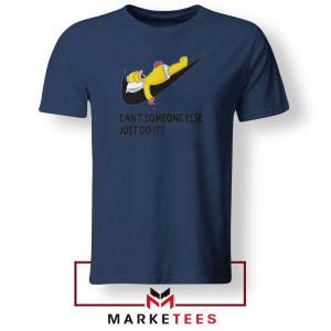 Lazy Homer Bart Simpson Navy Blue Tee Shirt