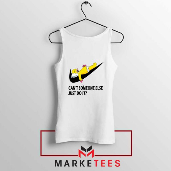 Lazy Homer Bart Simpson White Tank Top