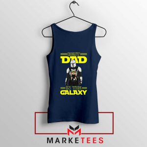 Mandalorian Best Dad In The Galaxy Navy Blue Tank Top