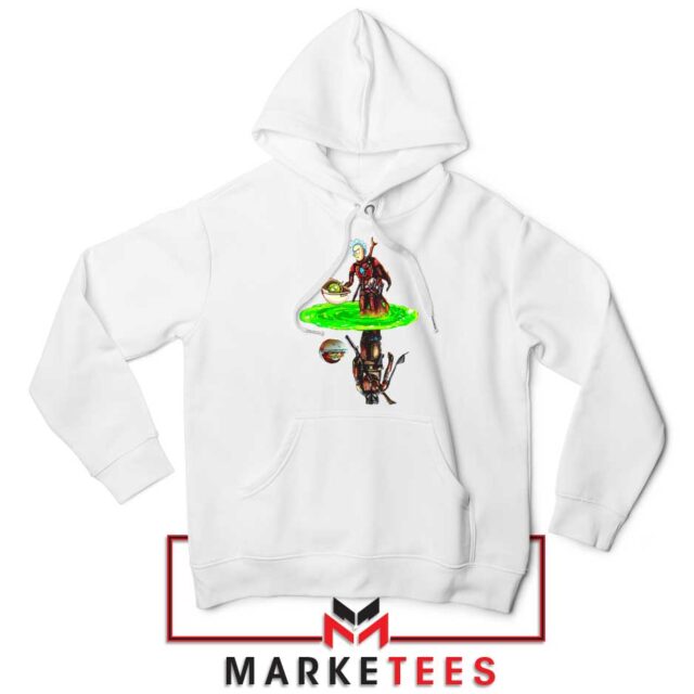 Mandalorian Rick and Morty Hoodie Mirror Reflection S-2XL