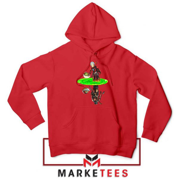 Mandalorian Rick and Morty Red Hoodie