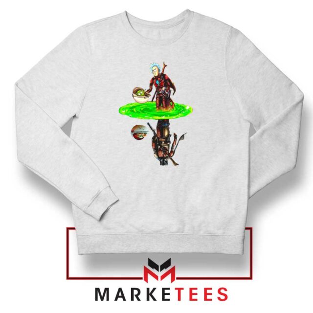 Mandalorian Rick and Morty Sweater Mirror Reflection S-3XL
