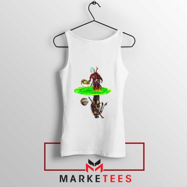 Mandalorian Rick and Morty Tank Top Mirror Reflection S-3XL