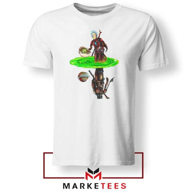 Mandalorian Rick and Morty Tee Shirt Mirror Reflection S-3XL