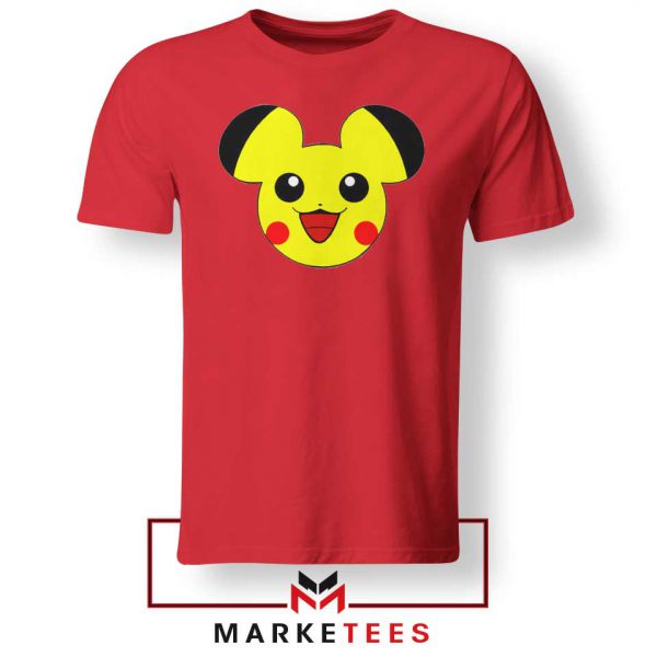 Pikachu Mickey Mouse Red Tee Shirt