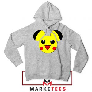 Pikachu Mickey Mouse Sport Grey Hoodie