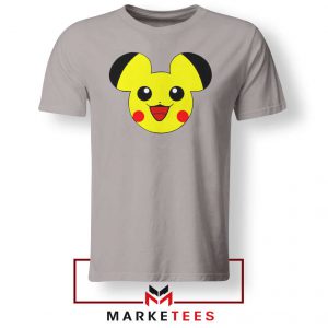 Pikachu Mickey Mouse Sport Grey Tee Shirt