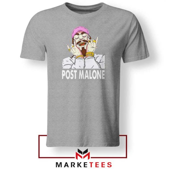 Post Malone Pink Hat Grey Tshirt