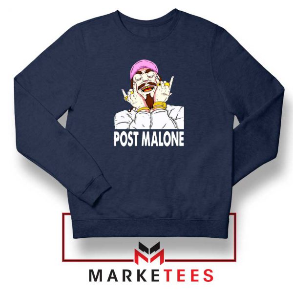 Post Malone Pink Hat Navy Sweater