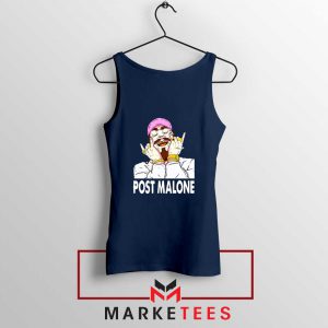 Post Malone Pink Hat Navy Tank Top