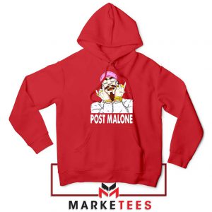 Post Malone Pink Hat Red Hoodie