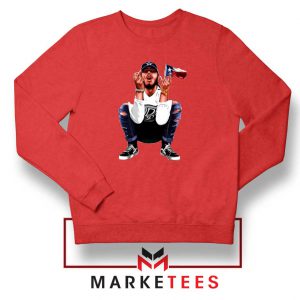 Post Malone White Iverson Red Sweatshirt