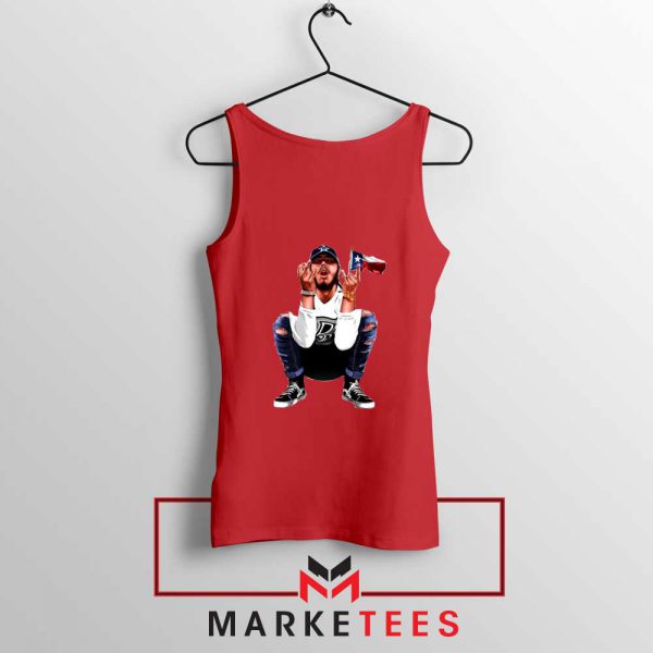 Post Malone White Iverson Red Tank Top