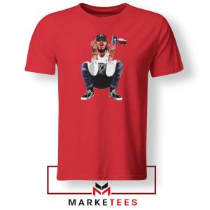 Post Malone White Iverson Red Tshirt