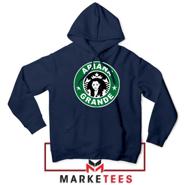 Starbucks Logo Ariana Grande Navy Blue Hoodie