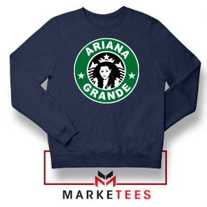 Starbucks Logo Ariana Grande Navy Blue Sweater
