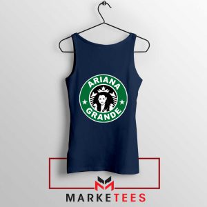 Starbucks Logo Ariana Grande Navy Blue Tank Top