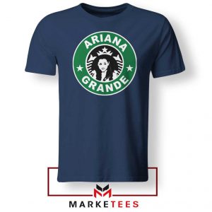Starbucks Logo Ariana Grande Navy Blue Tee Shirt