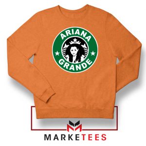 Starbucks Logo Ariana Grande Orange Sweater