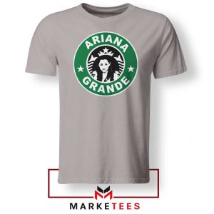 Starbucks Logo Ariana Grande Sport Grey Tee Shirt