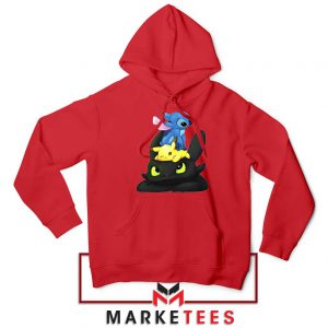 Stitch Pikachu Grinch Red Hoodie