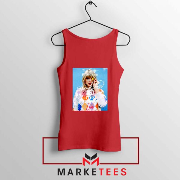 Taylor Swift Albums Signature Red Tank Top