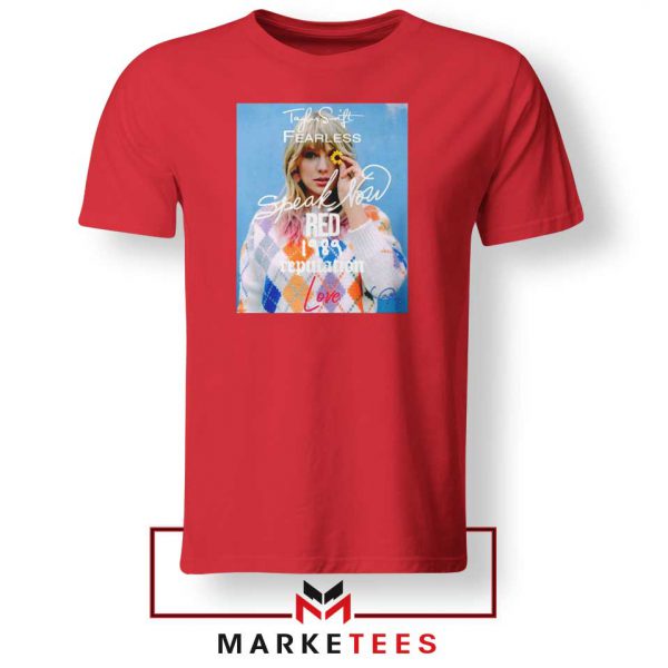 Taylor Swift Albums Signature Red Tshirt