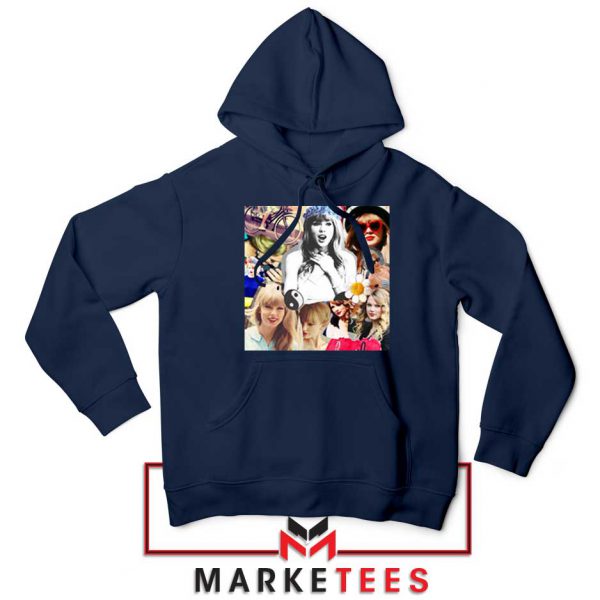 Taylor Swift Collages Navy Hoodie