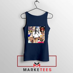 Taylor Swift Collages Navy Tank Top