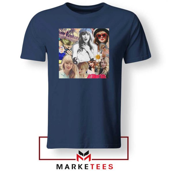 Taylor Swift Collages Navy Tshirt