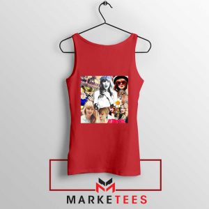 Taylor Swift Collages Red Tank Top