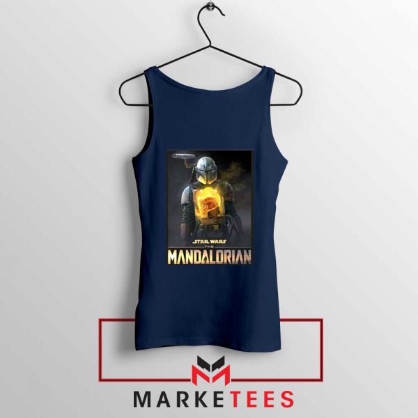 The Child Boba Star Navy Blue Tank Top