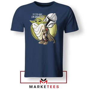 The Mandalorian Hug The Child Navy Blue Tee Shirts