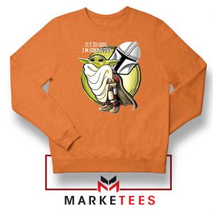 The Mandalorian Hug The Child Orange Sweater