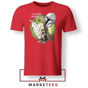 The Mandalorian Hug The Child Red Tee Shirts