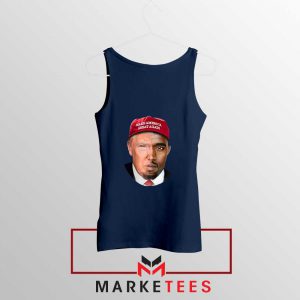 Trump Kanye West Face Navy Tank Top