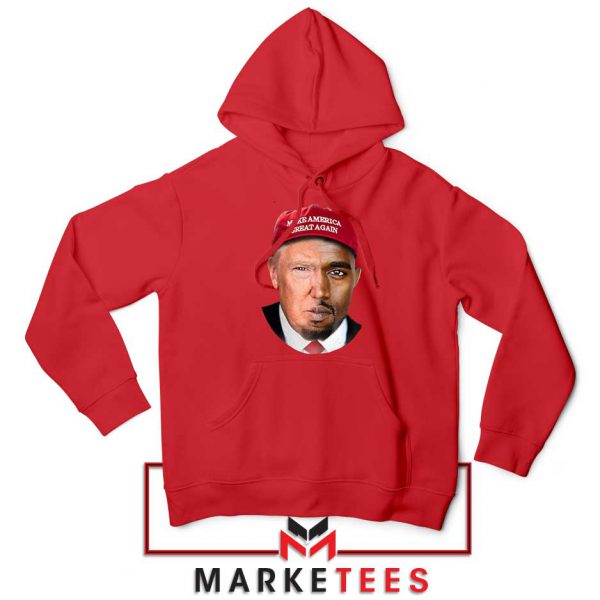 Trump Kanye West Face Red Hoodie