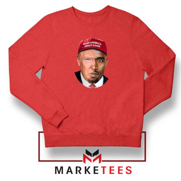 Trump Kanye West Face Red Sweater